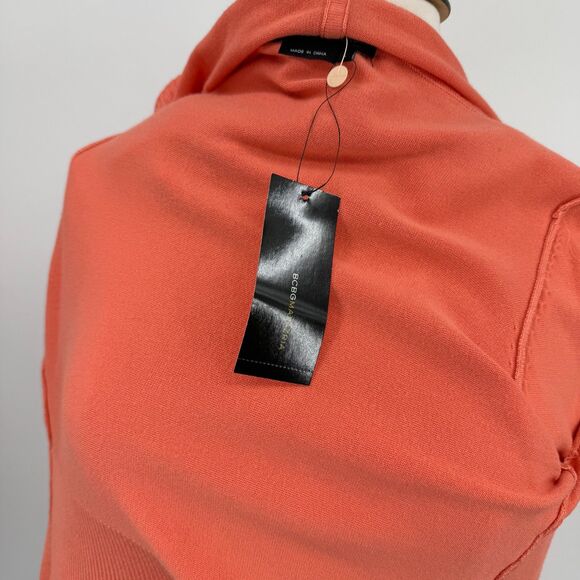 BCBG Hooded Cardigan Sweater Size Large Coral gem logo hooded zip up womens - Picture 9 of 10